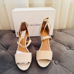 Calvin Klein genuine leather open toes